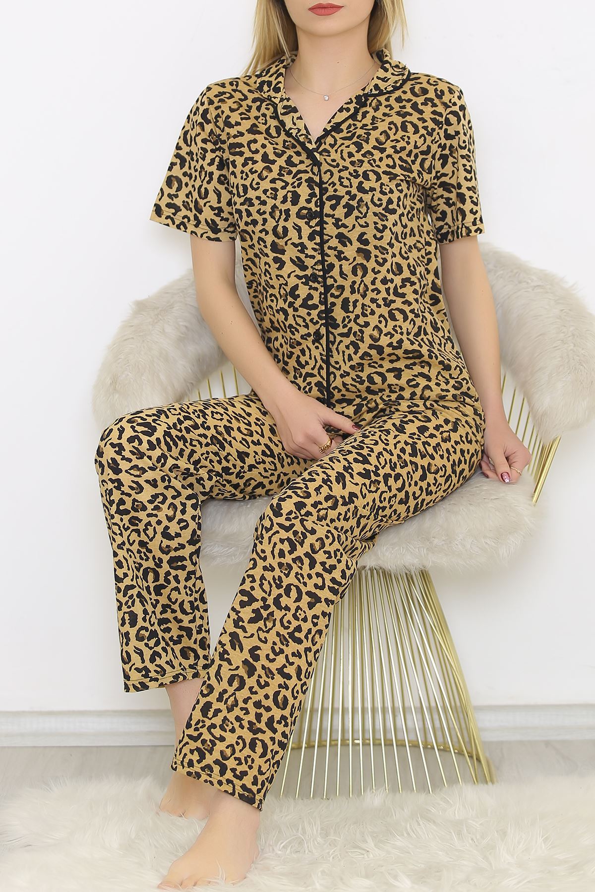 Leopar Desenli Pijama Takımı 