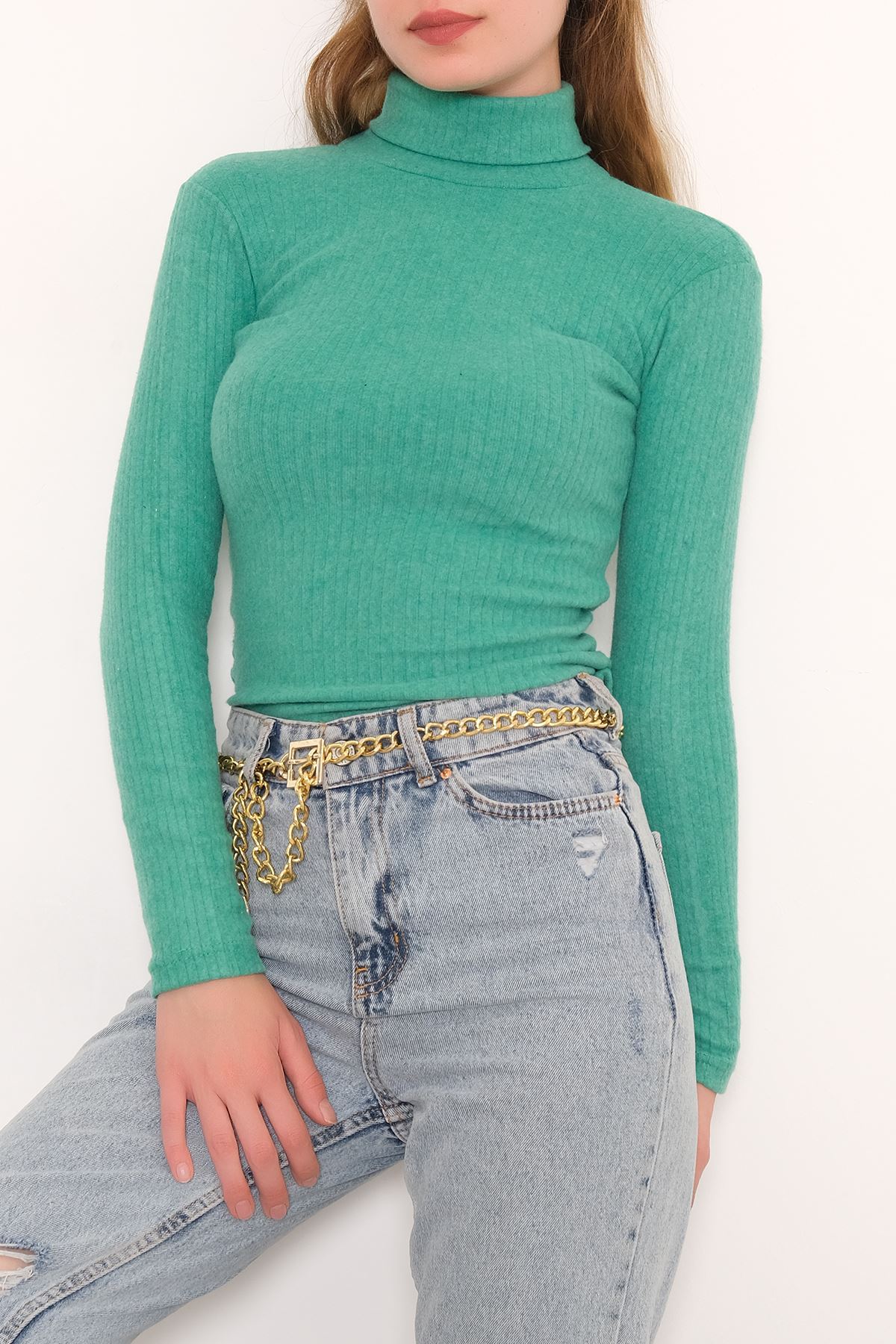 Balıkçı Yaka Body Açıkyeşil - 8338.1567.