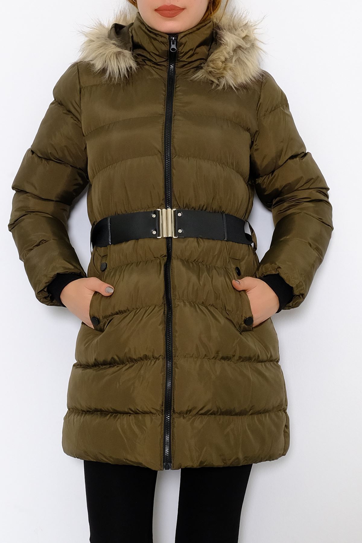 Kemerli Şişme Mont Bordo - 6101.1555.