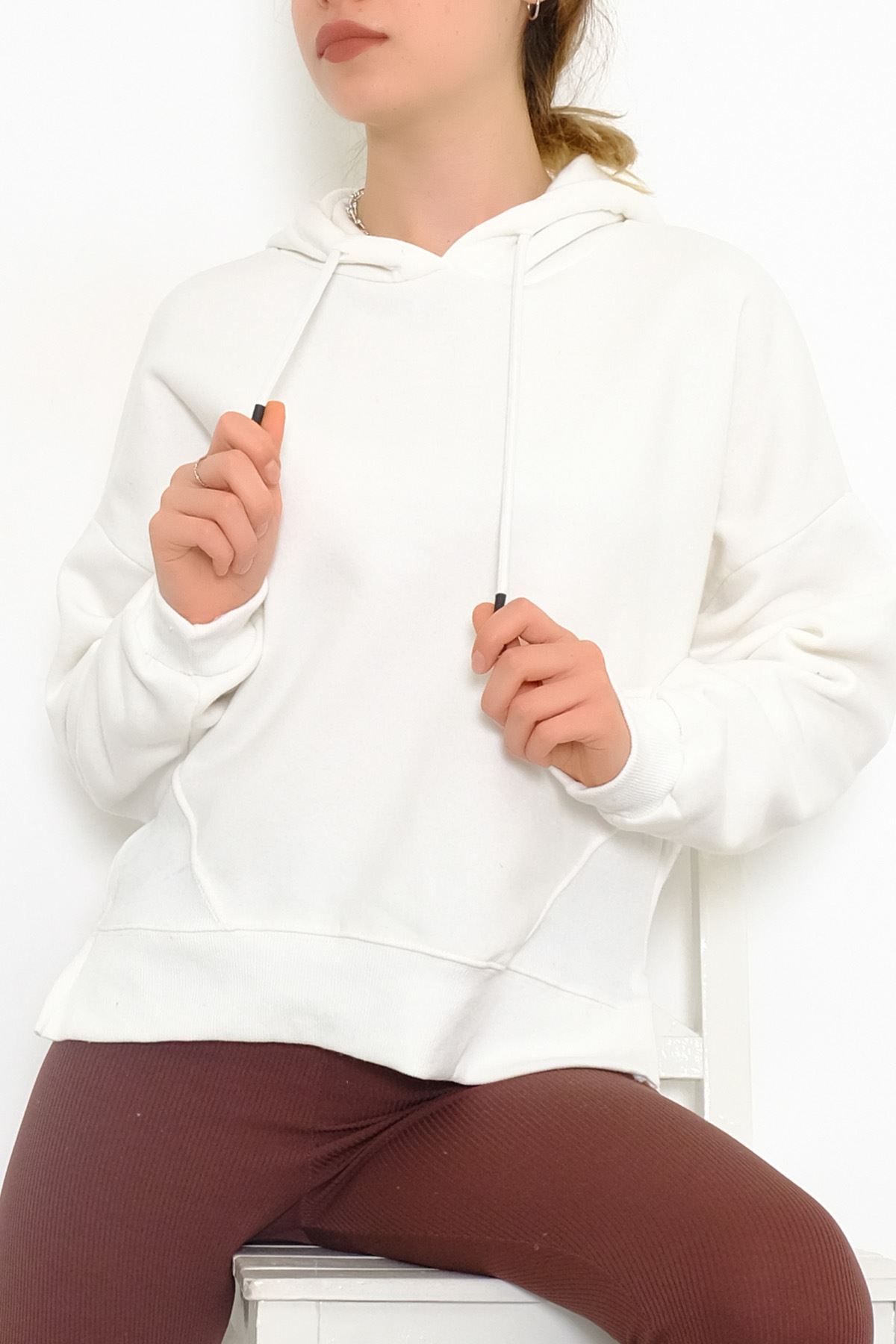 İçi Tüylü Yırtmaçlı Sweat Bej - 9606.1145.