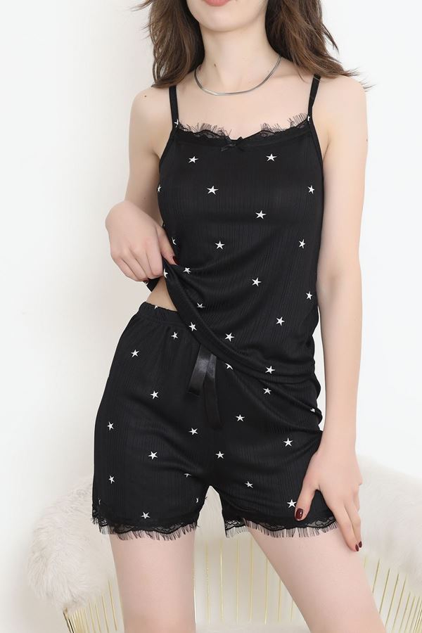 Şortlu Pegasus Pijama Takımı Beyazsiyah - 178.1287.