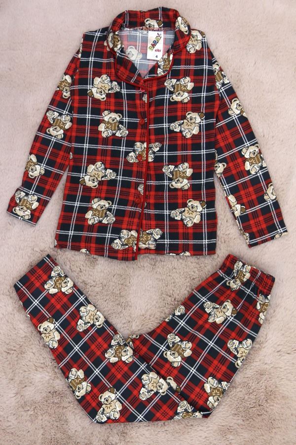 4-10 Yaş Çocuk Pijama Takımı Kırmızı - 50212.1902.