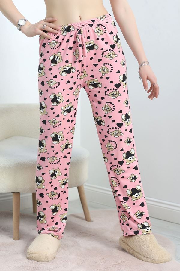 Desenli Milan Kumaş Pijama Altı Pembebej - 60240.1878.