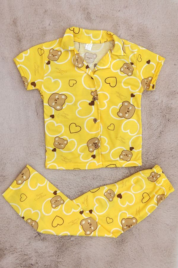 4-13 Yaş Çocuk Pijama Takımı Sarıayı - 403.1287.