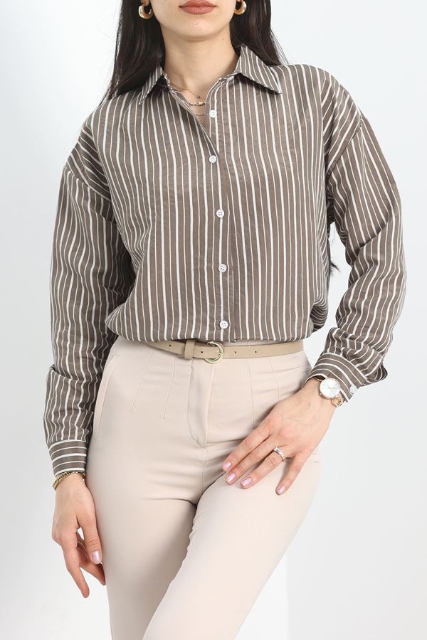 Kupra Kumaş Oversize Gömlek Haki - 40643.147.