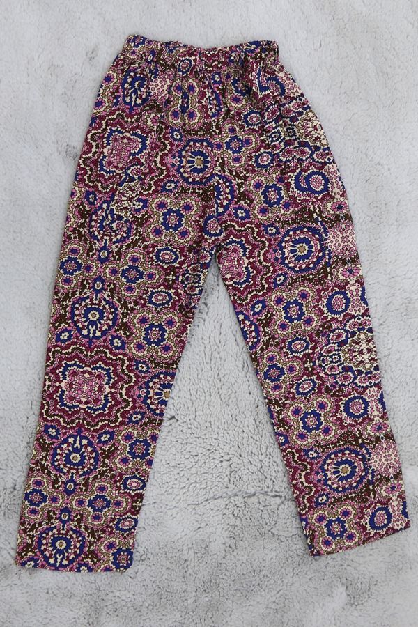 6-14 Yaş Desenli Lastikli Dokuma Pantolon Gülkurusu - 30399.904.
