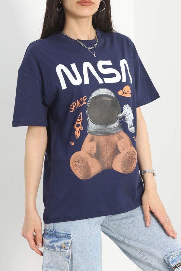 Baskılı Oversize Tişört Lacibeyaz - 40637.1872.