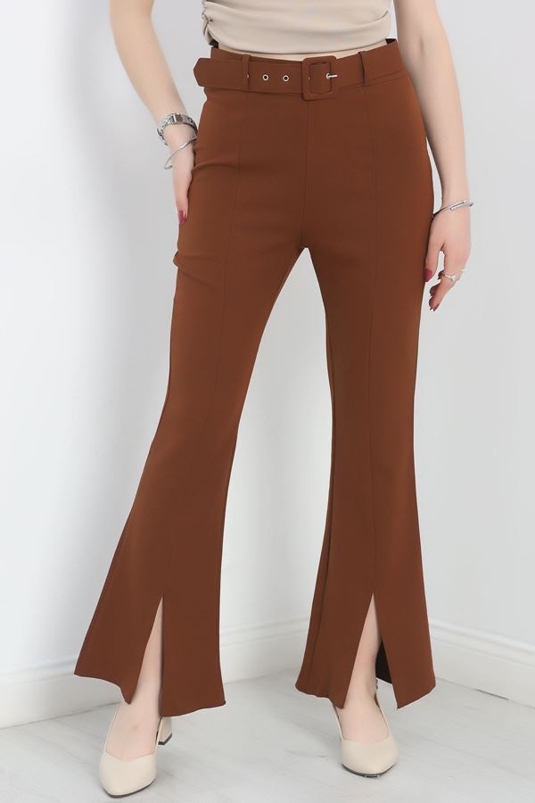 Kemerli İspanyol Paça Pantolon Kahve - 30373.1397.