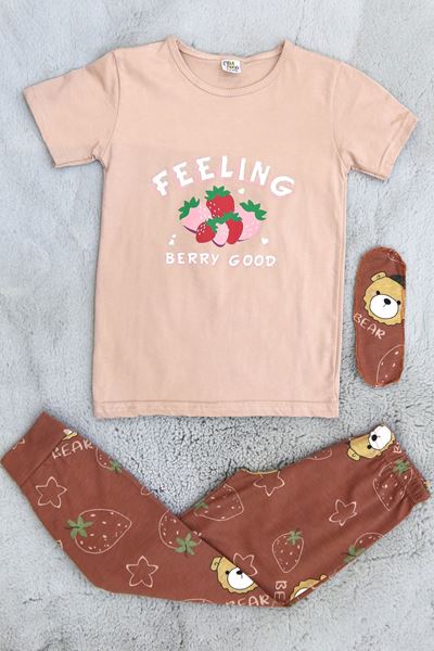 5-12 Yaş Süprem Kız Pijama Takımı Sütlükahve - 40607.1951.